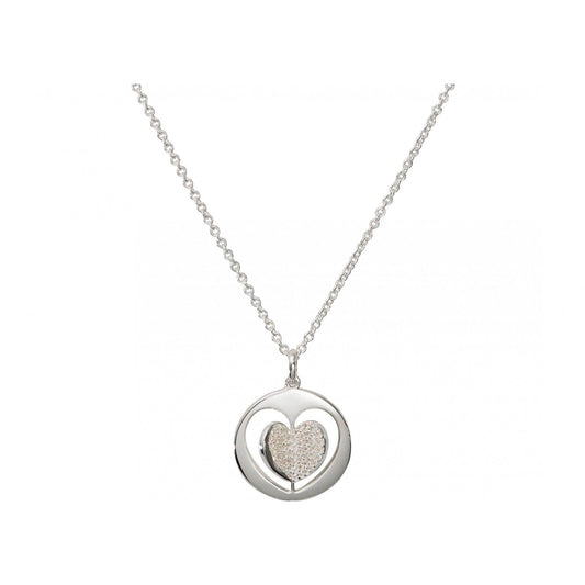 Silver Pendant & Chain with CZ