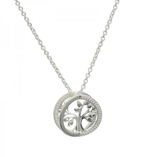 Silver Pendant & Chain with CZ
