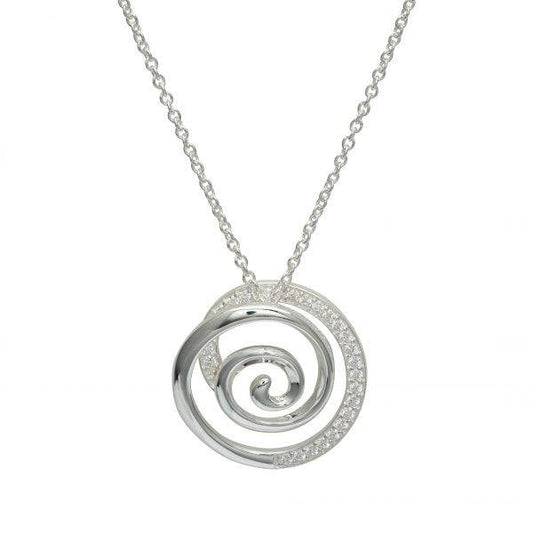 Silver Pendant & Chain w/ CZ