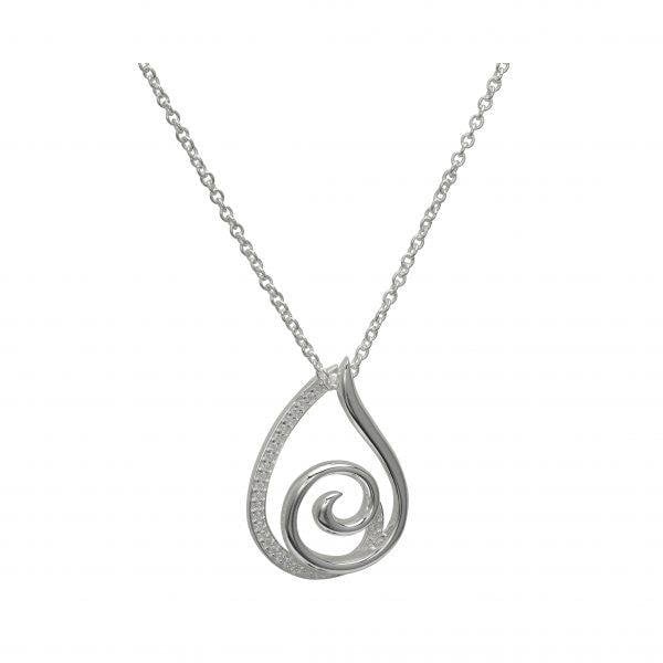 Silver Pendant & Chain w/ CZ