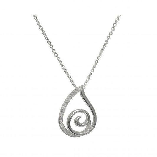 Silver Pendant & Chain w/ CZ
