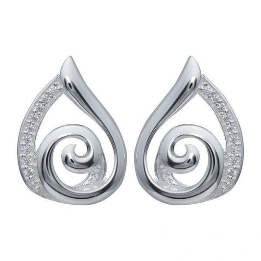 Sterling Silver Drop Earrings w/ CZ