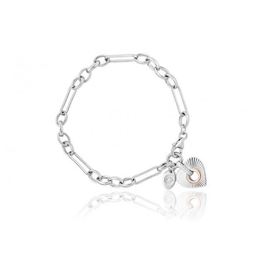 Cariad Horizon Heart Figaro Bracelet