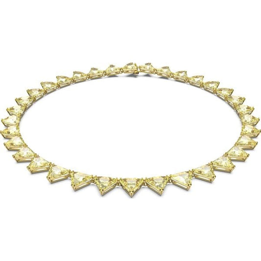 Millenia necklace, Triangle cut crystals, Yellow