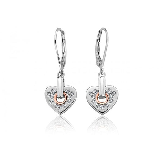 Cariad Sparkle Heart Earrings