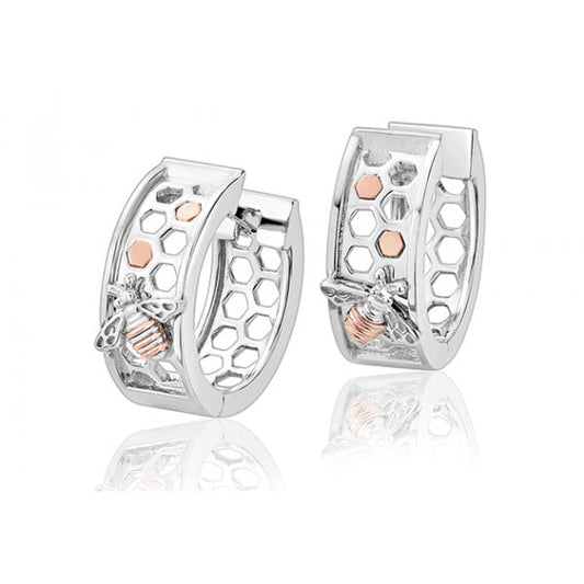 Honey Bee Honeycomb Creole Earrings