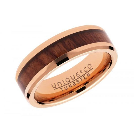 Gents Tungsten Ring w/ Wood Inlay - Size 66