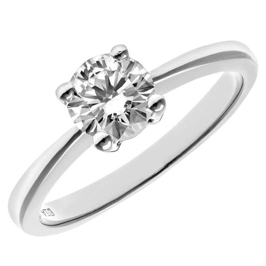 0.75ct Diamond, Platinum Solitaire Ring - Size M