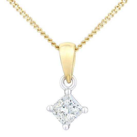 0.25ct Diamond, 18k Yellow Gold Solitaire Pendant
