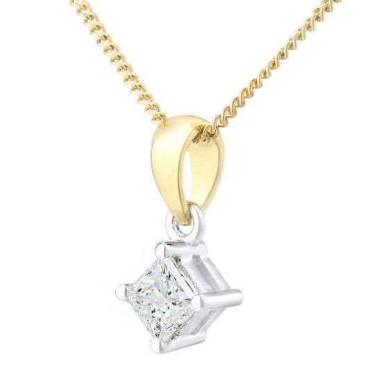 0.25ct Diamond, 18k Yellow Gold Solitaire Pendant