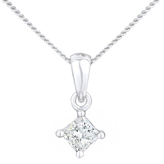 0.25ct Diamond, 18k White Gold Pendant