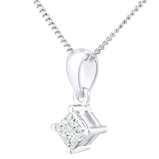 0.25ct Diamond, 18k White Gold Pendant