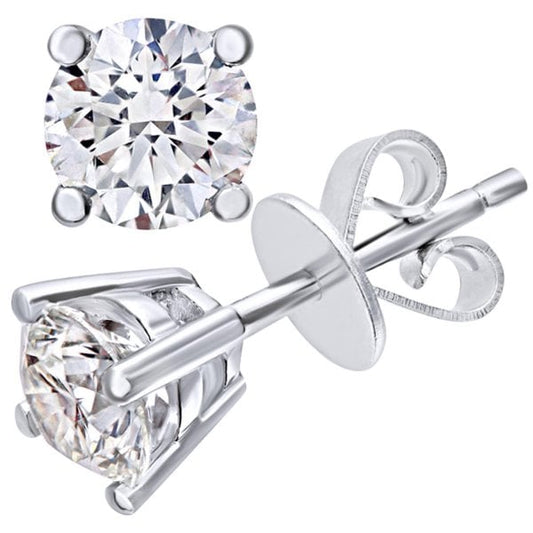 1.00ct Diamond, 18k White Gold Earrings