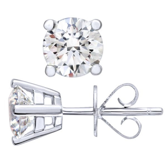 1.00ct Diamond, 18k White Gold Earrings