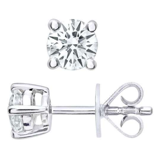 0.50ct Diamond, 18k White Gold Earrings