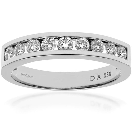 0.50ct Diamond, 18k White Gold Ring - Size M