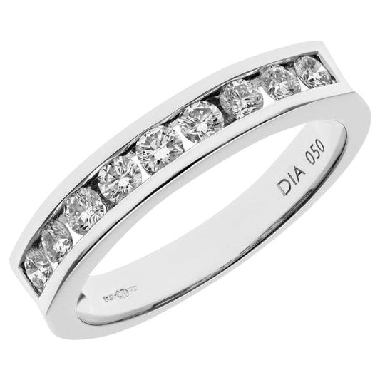 0.50ct Diamond, 18k White Gold Ring - Size M