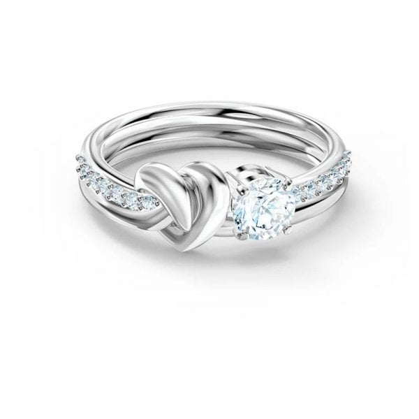 Lifelong Heart Ring, White, Rhodium plated SIZE 50