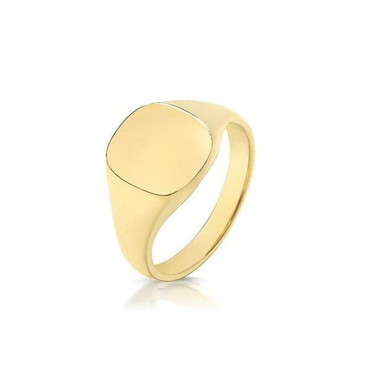 9CT YELLOW GOLD SIGNET RING - SIZE P