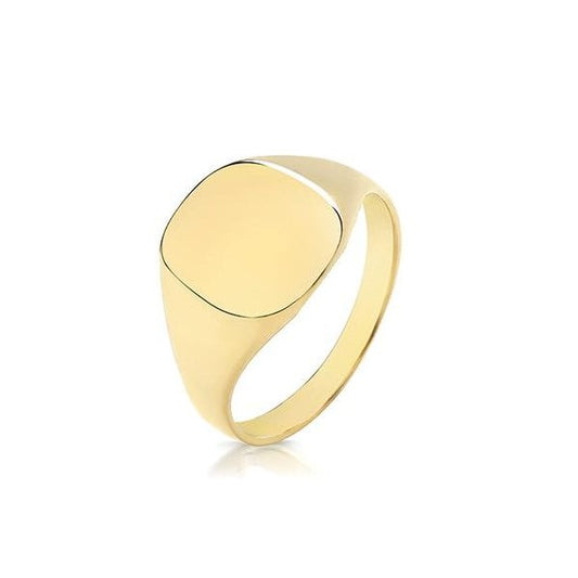 9CT YELLOW GOLD SIGNET RING - SIZE X