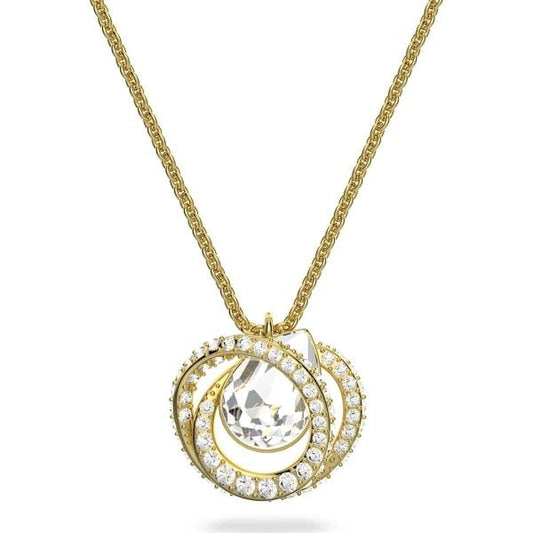 Generation pendant, White, Gold-tone plated