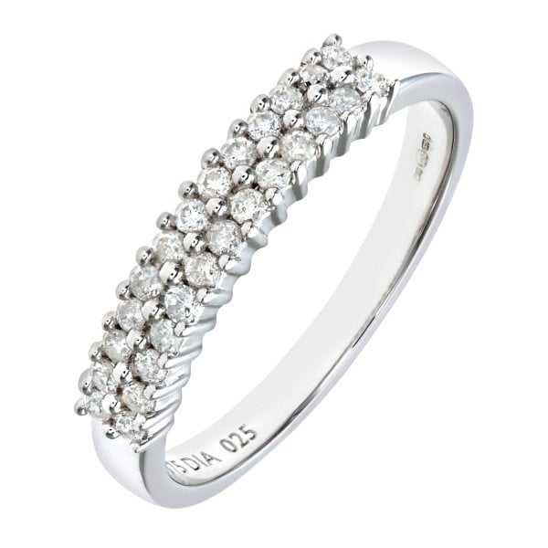 Diamond 0.25ct, White Gold Ring - size L