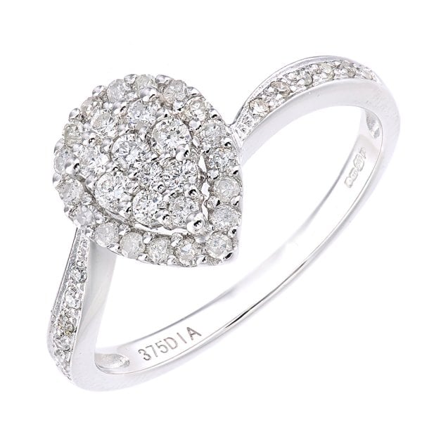 0.40ct Diamond, White Gold Ring - Size M
