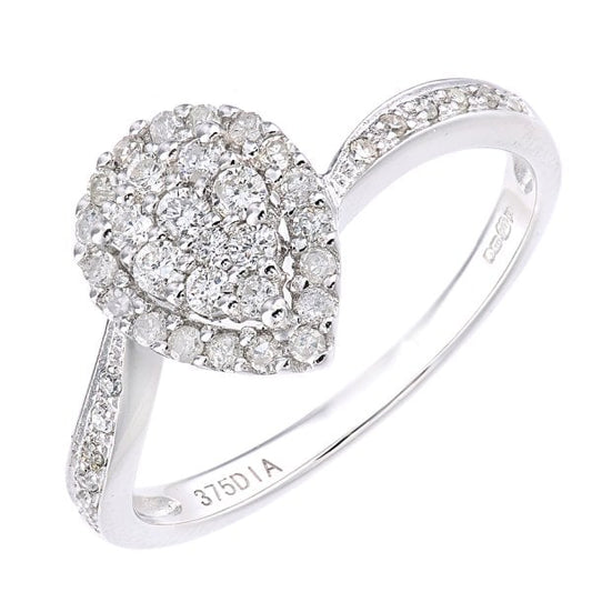 0.40ct Diamond, White Gold Ring - Size M