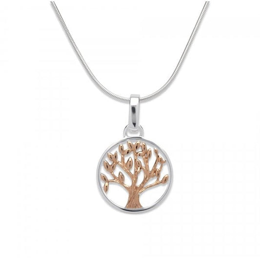 Silver Pendant & Chain with Rose Gold Plating