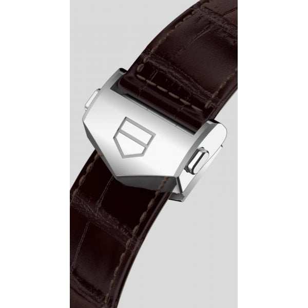 Carrera Chronograph Brown Leather Strap Mens Watch