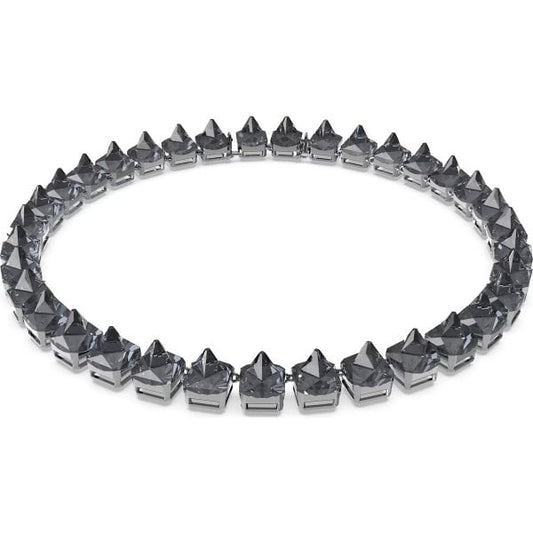 Chroma necklace, Spike crystals, Gray