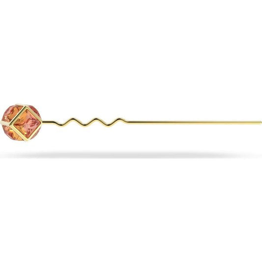Hair pin, Pink, Gold-tone plated