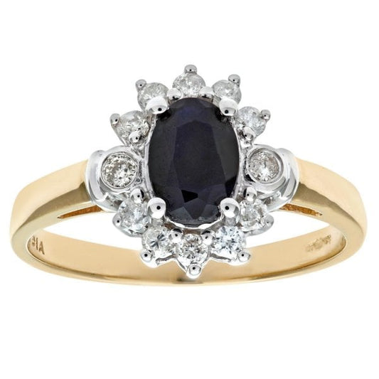 Diamond 0.30ct, Sapphire Ring