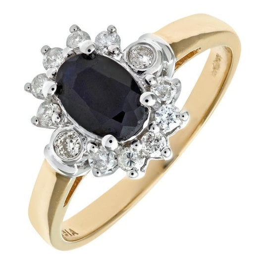 Diamond 0.30ct, Sapphire Ring