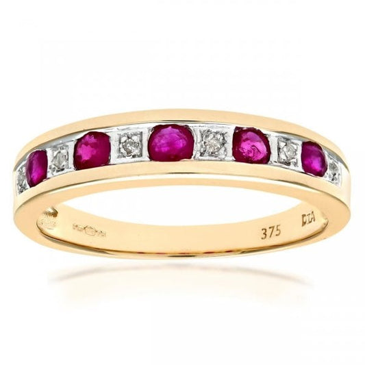 0.02ct Diamond, Ruby Ring