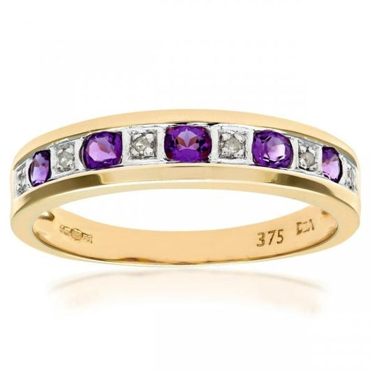 0.02ct Diamond, Amethyst Ring