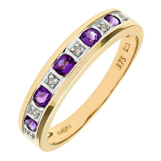 0.02ct Diamond, Amethyst Ring