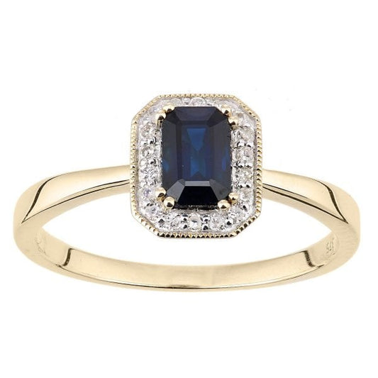 0.08CT DIAMOND, SAPPHIRE RING