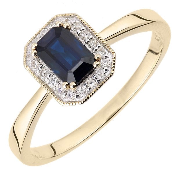 0.08CT DIAMOND, SAPPHIRE RING