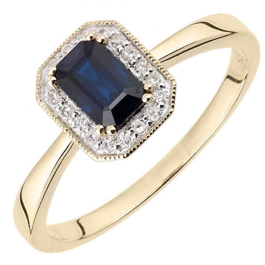 0.08CT DIAMOND, SAPPHIRE RING