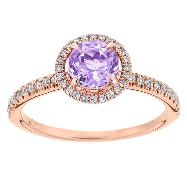 Diamond 0.30ct, Amethyst Ring