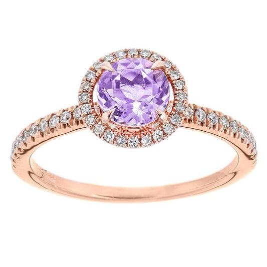Diamond 0.30ct, Amethyst Ring