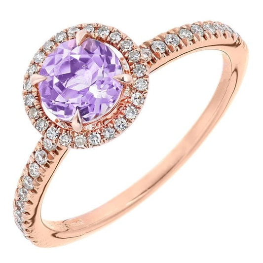 Diamond 0.30ct, Amethyst Ring