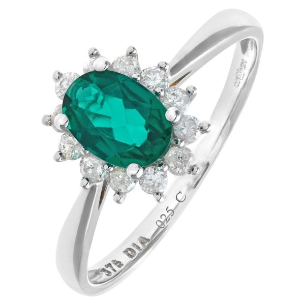 0.25ct Diamond, Emerald Ring