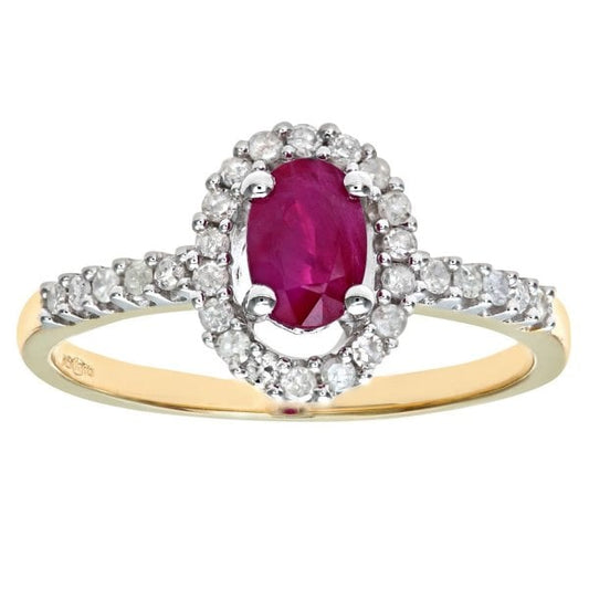 0.25ct Diamond. Ruby Ring