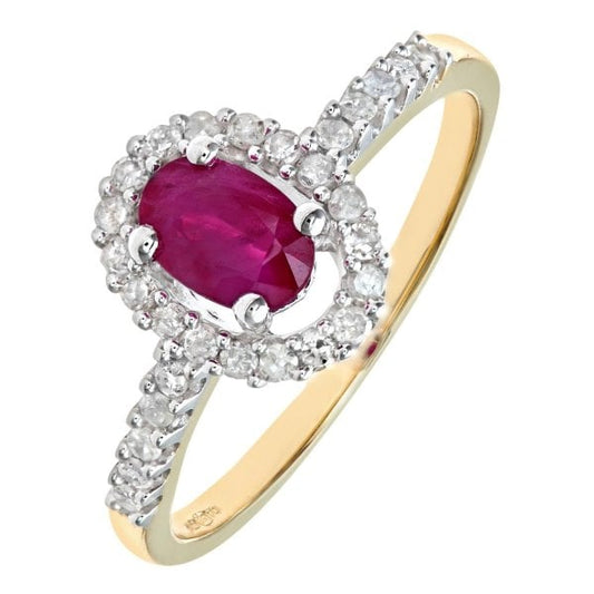 0.25ct Diamond. Ruby Ring