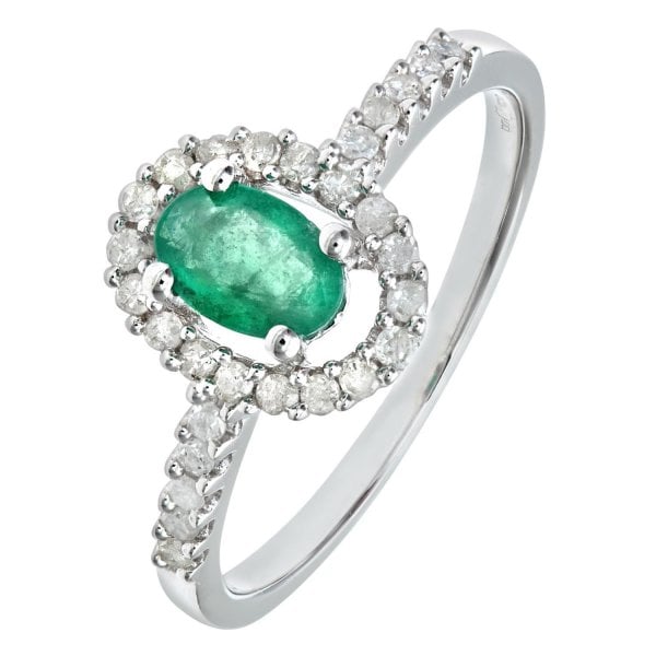 0.25ct Diamond, Emerald Ring