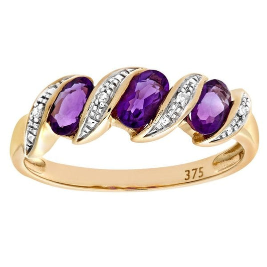 0.02ct Diamond, Amethyst Ring