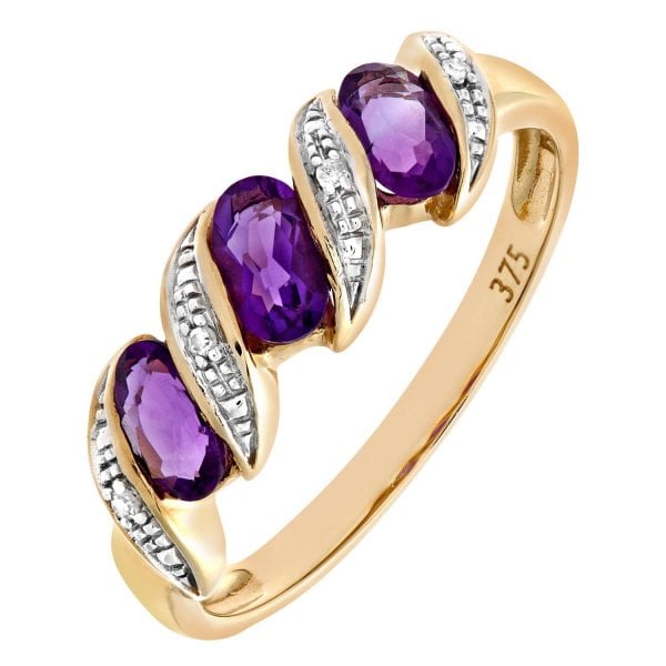 0.02ct Diamond, Amethyst Ring
