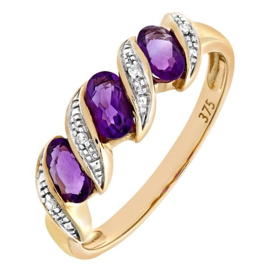 0.02ct Diamond, Amethyst Ring